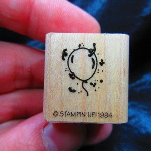 Balloon Wood Mounted Stamp 1" X 1"